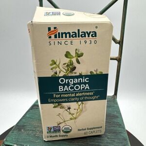 Himalaya Bacopa 60 Caplets Dairy-Free, Gluten-Free, GMP Quality Assured,